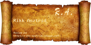 Rikk Asztrid névjegykártya